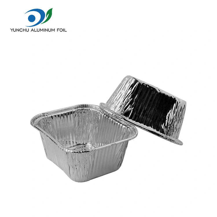 ورقة خبز مربعة مقلاة الهواء الفضية حاويات رقائق الألومنيوم