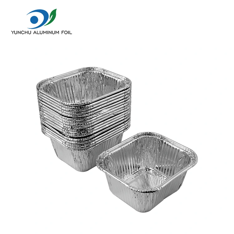 ورقة خبز مربعة مقلاة الهواء الفضية حاويات رقائق الألومنيوم