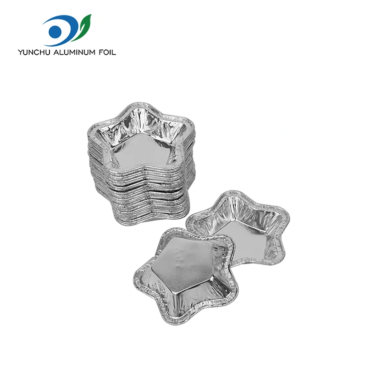 أكواب تارت رقائق الألومنيوم على شكل نجمة لخبز حاوية الطعام المصنوعة من رقائق الألومنيوم