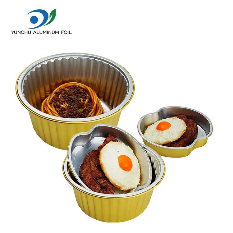 الوجبات الجاهزة لتناول الطعام حاويات رقائق الألومنيوم الذهبية الوجبات الجاهزة لتناول الطعام حاويات رقائق الألومنيوم الذهبية